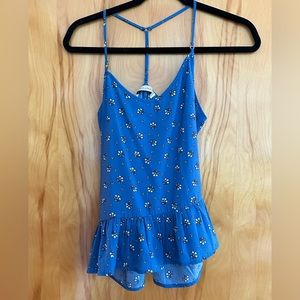 Abercrombie and Fitch Blue Patterned Flowy Tank